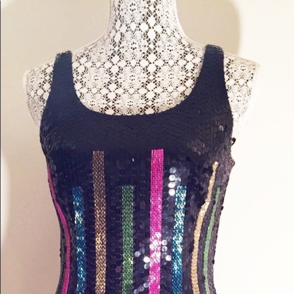 Black striped sequin dress- 2017 hottest trend.