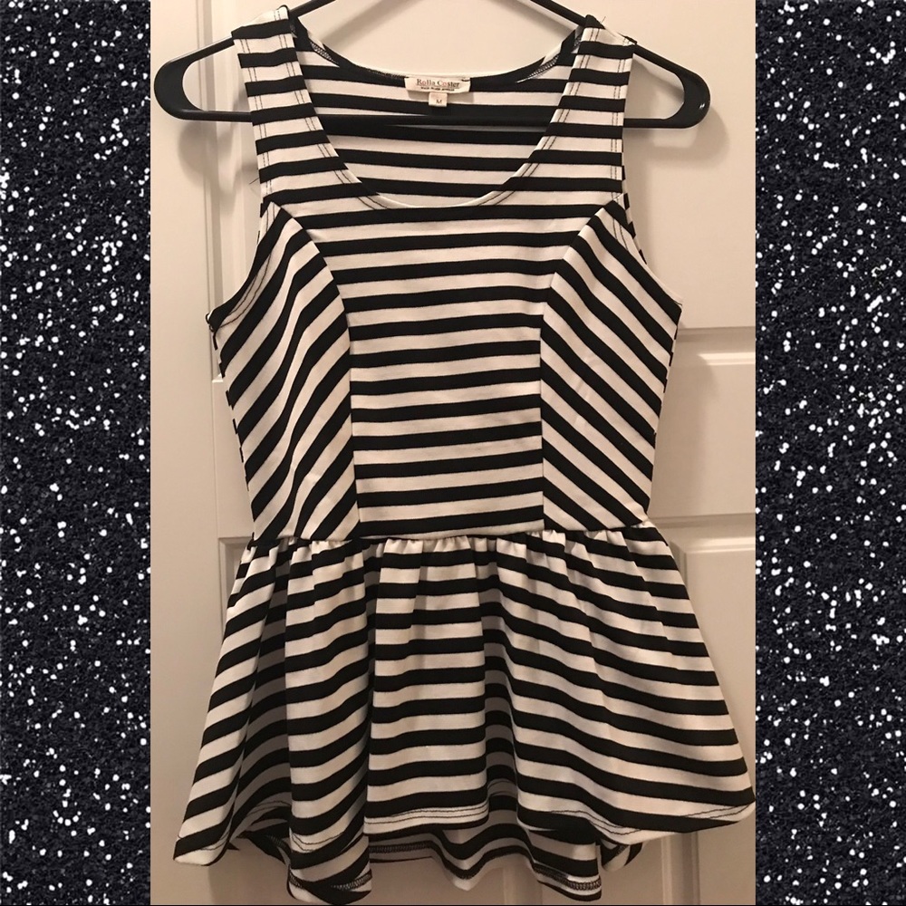 Striped Peplum Tank, Perfect Condition, Size -Med