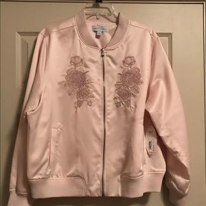 NWT Boutique Plus Size Pink Bomber Jacket 1X