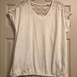 SONOMA 'LIFE & STYLE" WOMANS LACE COTTON WHITE TOP
