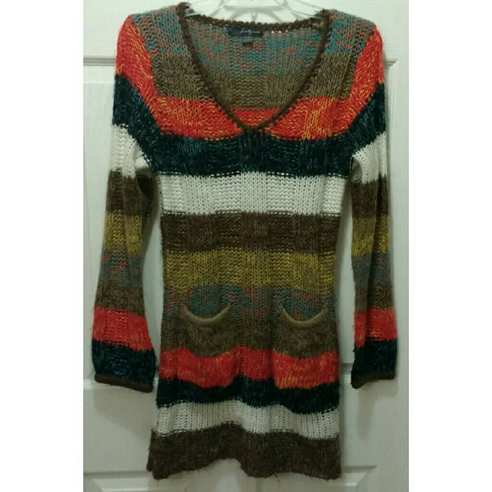 Twenty One multi color striped sweater dress/tunic