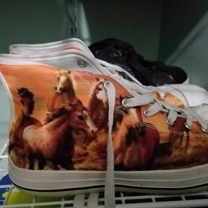 Shoes with horse print