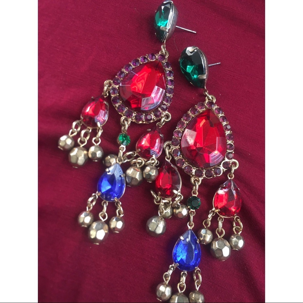 Bold Colorful Chandelier Earrings