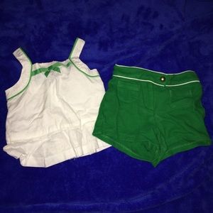 Janie and Jack green shorts set