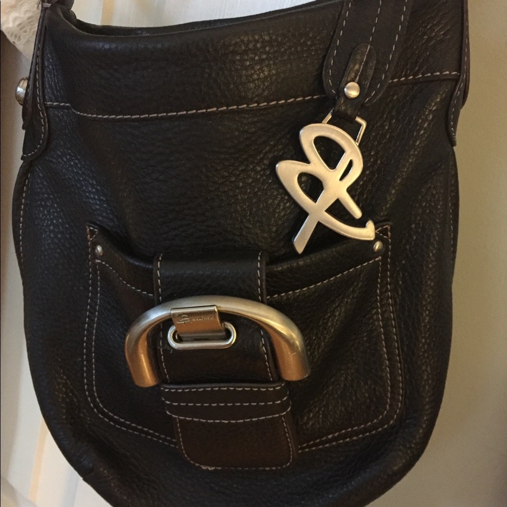 B. MAKOWSKY SOFT BLACK LEATHER CROSSBODY