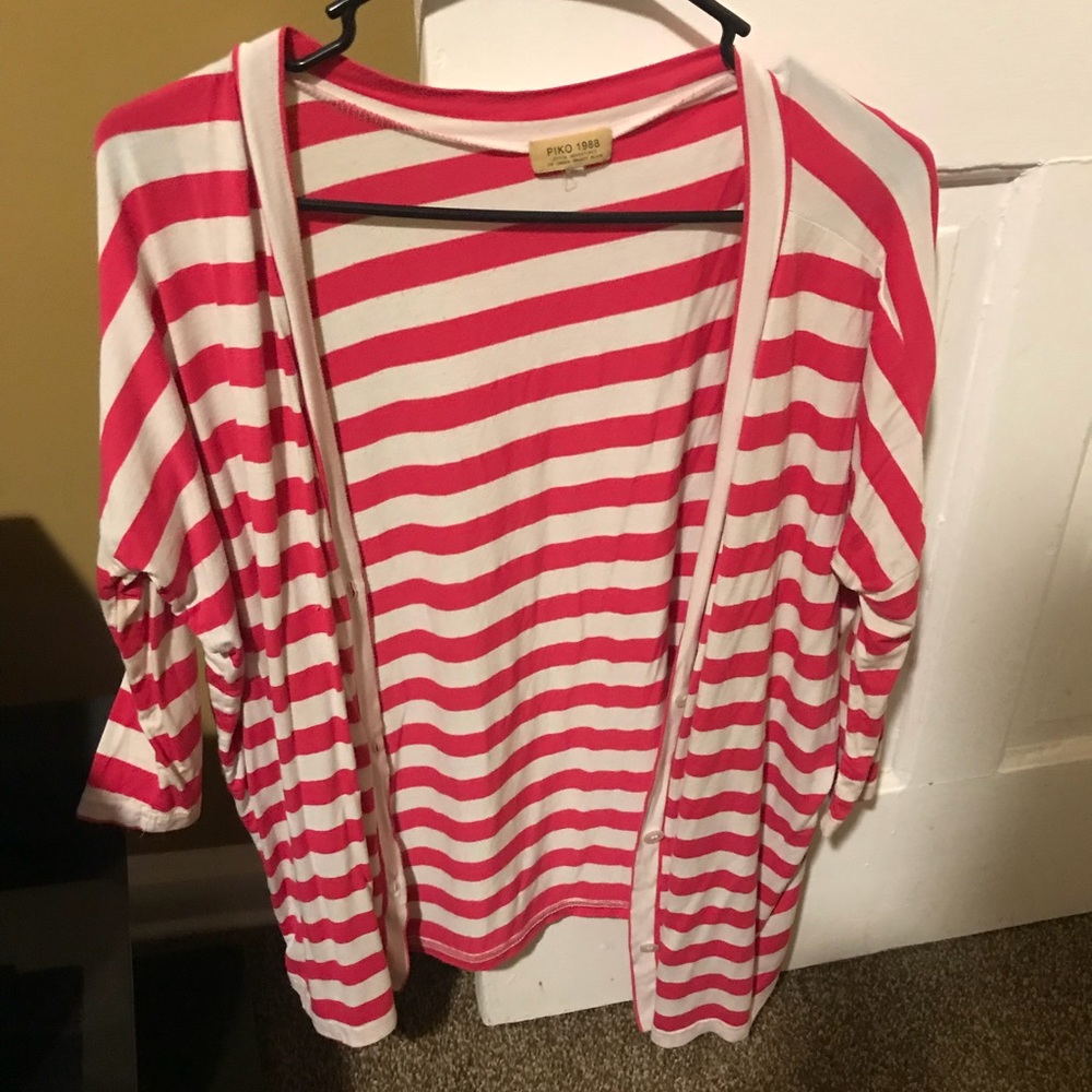 Piko cardigan pink and white Sm