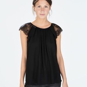 SALE Zara lace sleeve flutter top