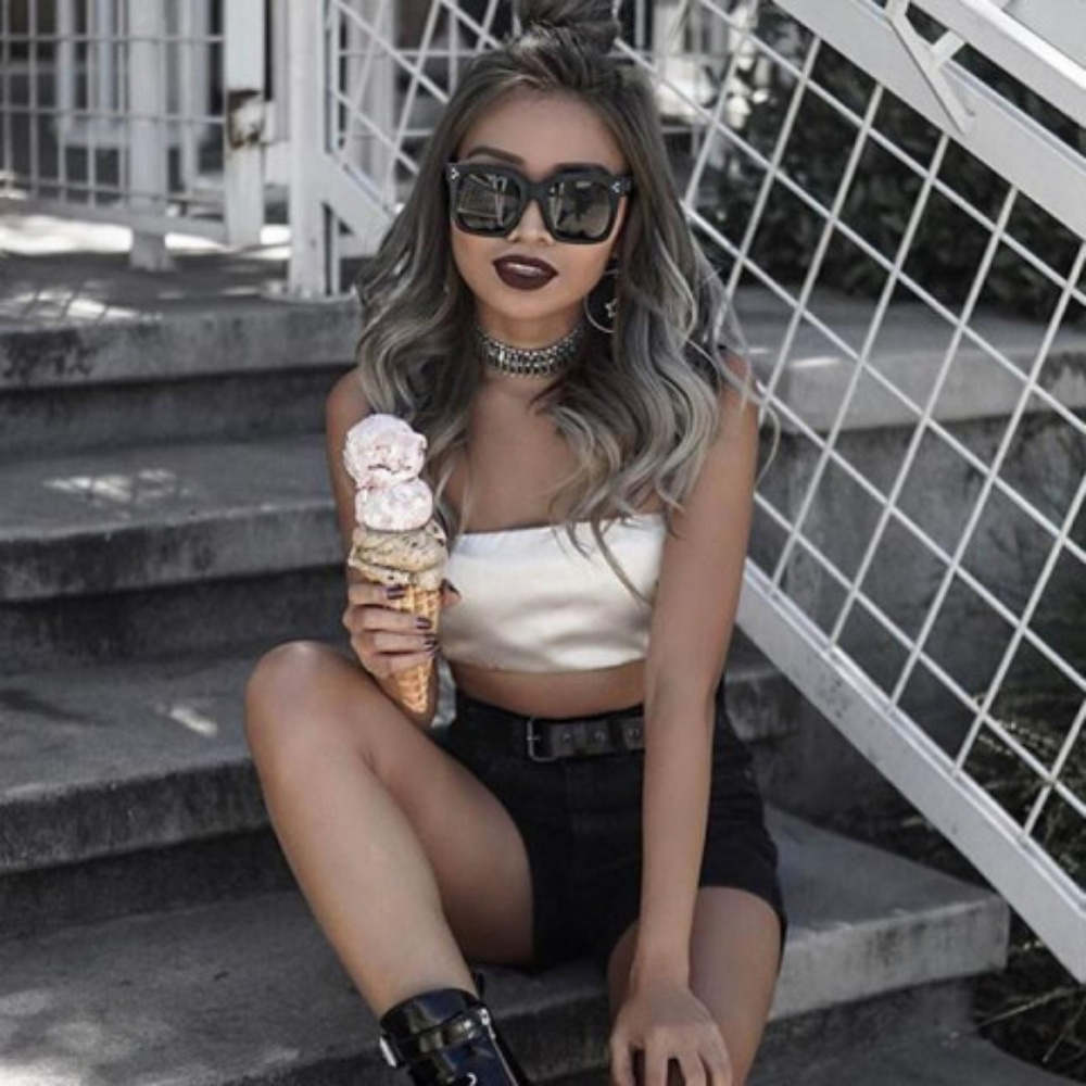 Oversized mirrored sunglasses