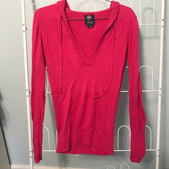 Hooded Pink American Eagle Sweater - Picture 1 of 3