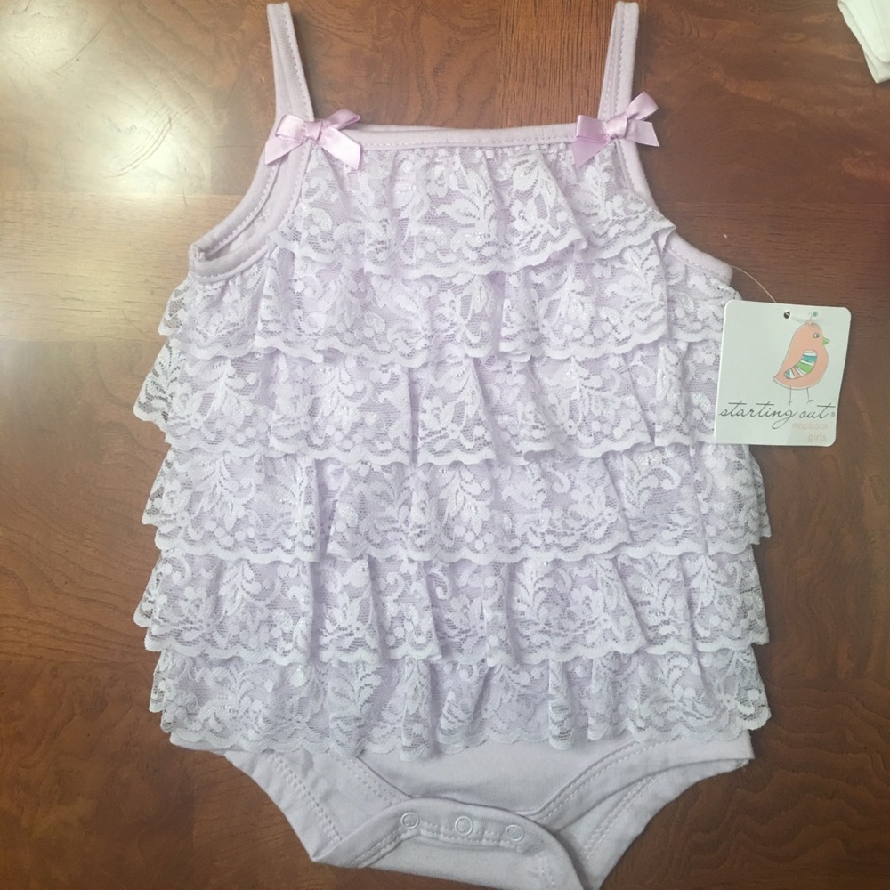NWT- Starting Out Purple Lace Bodysuit
