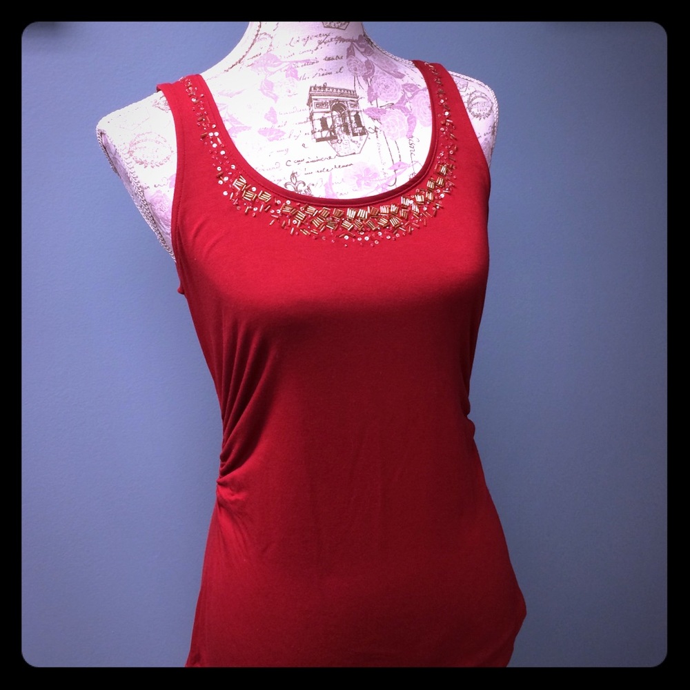 White House Black Market Red sleeveless top