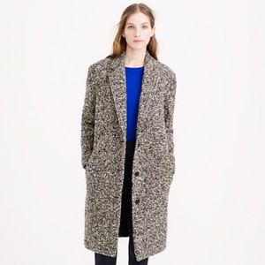 Women's Black Bouclé Topcoat (Jcrew)