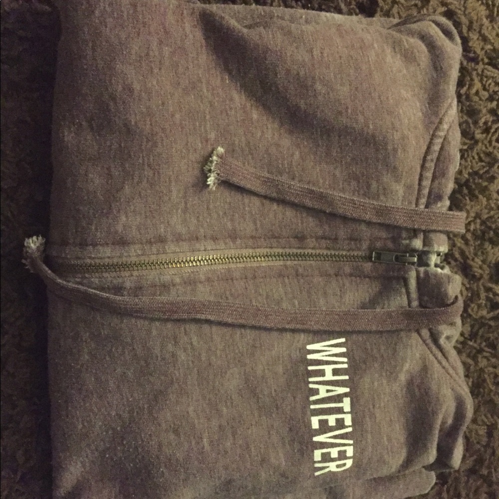 “Whatever” zip up hoodie