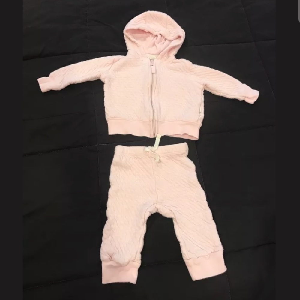 Burt’s Bees Pink Jacket & Pant Outfit 0-3 Months