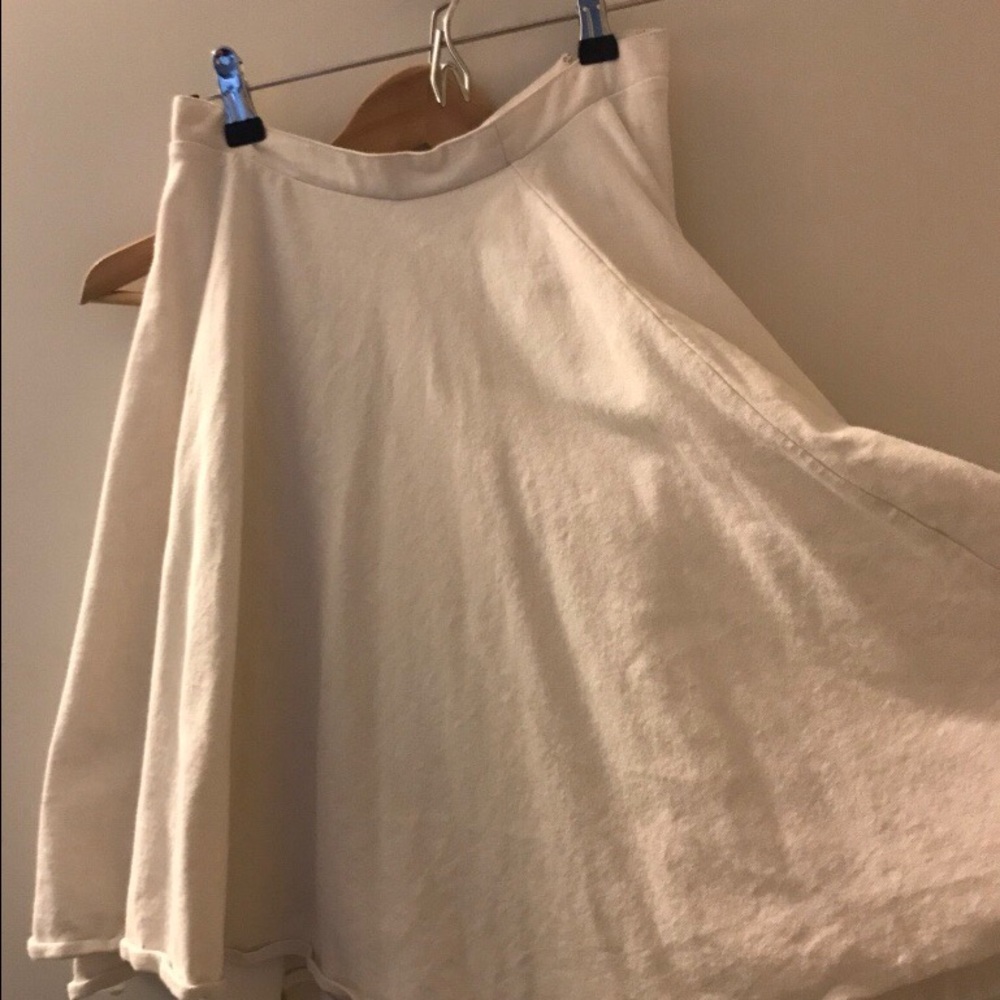 white flare dress knee midi skirt