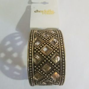 NWT black and gold cuff bracelet