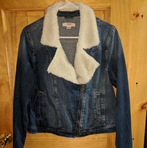 Womens Denim Jacket with Fur Collar
