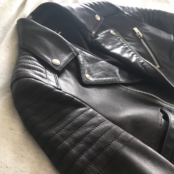 The Kooples - Black Leather Moto Jacket - Picture 2 of 3