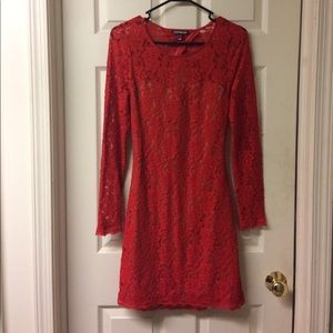 Classic red lace dress