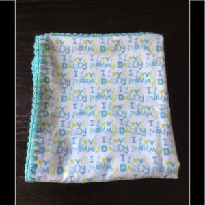 New handmade I love mommy daddy swaddle blanket