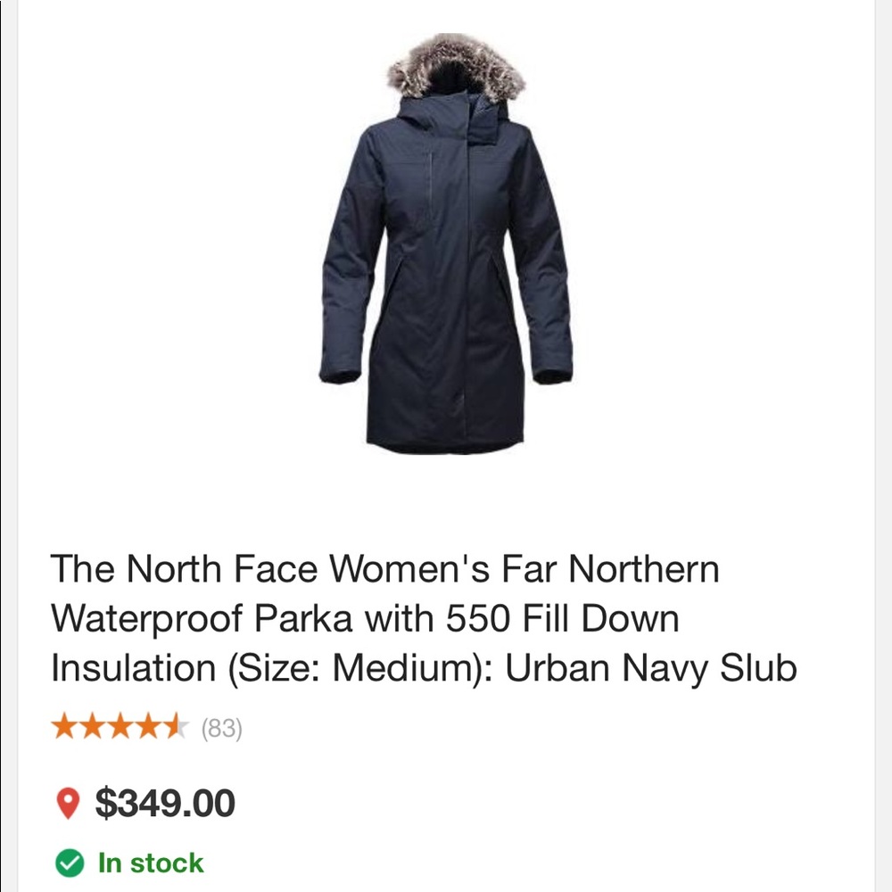 EUC The North Face Navy Women’s Parka