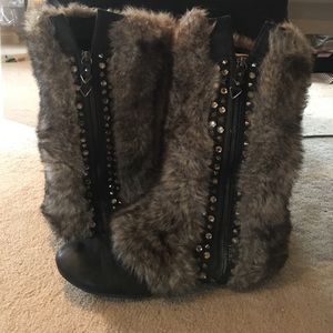 Not Rated faux fur boots size 9