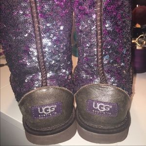 Flip Sequin ugg boots - purple and silver