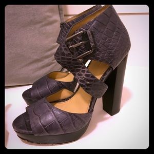 Coach grey embossed sandals