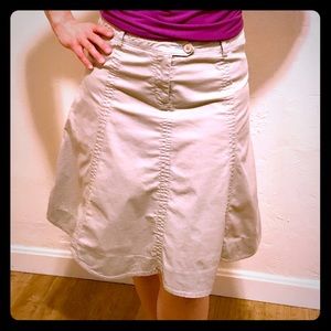 Khaki Scalloped Hem Skirt