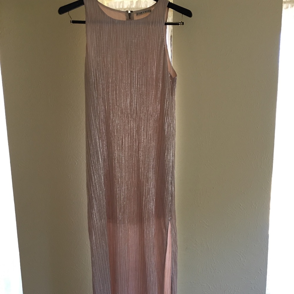 Ankle length alice&olivia metallic gold dress