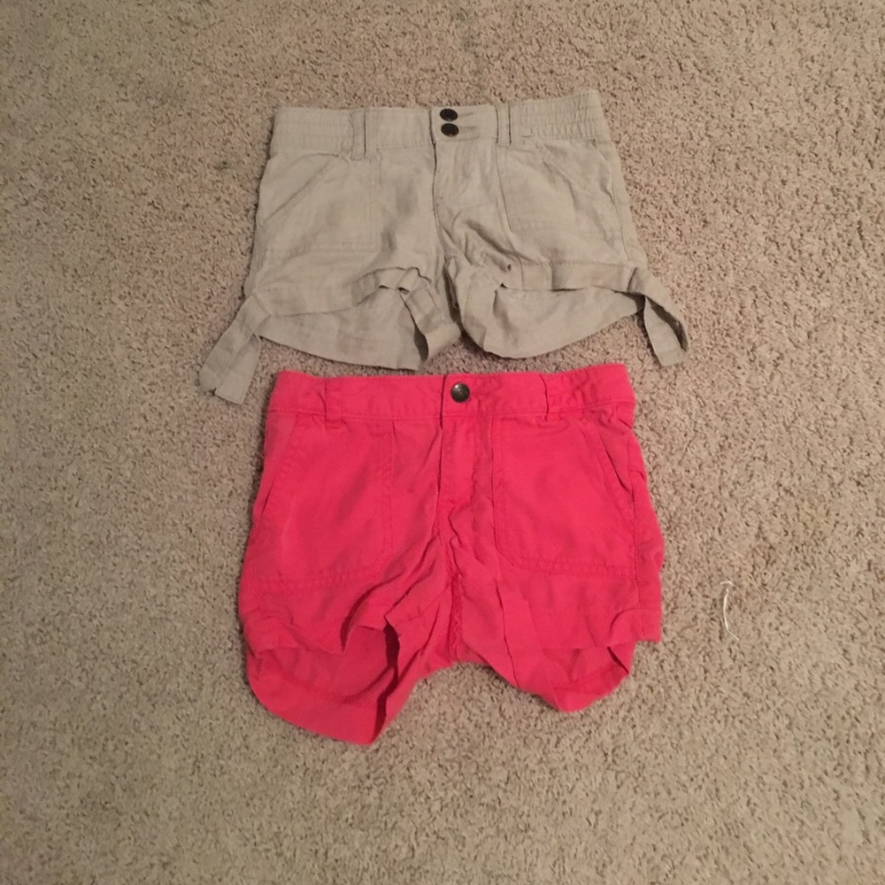 Pink and tan 2 pack of girls shorts