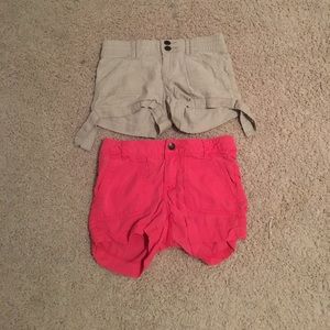 Pink and tan 2 pack of girls shorts