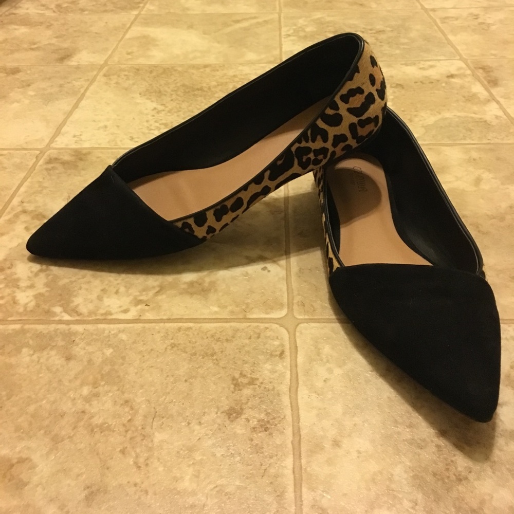 Leopard & black flats! Size 8.5, Crown Vintage