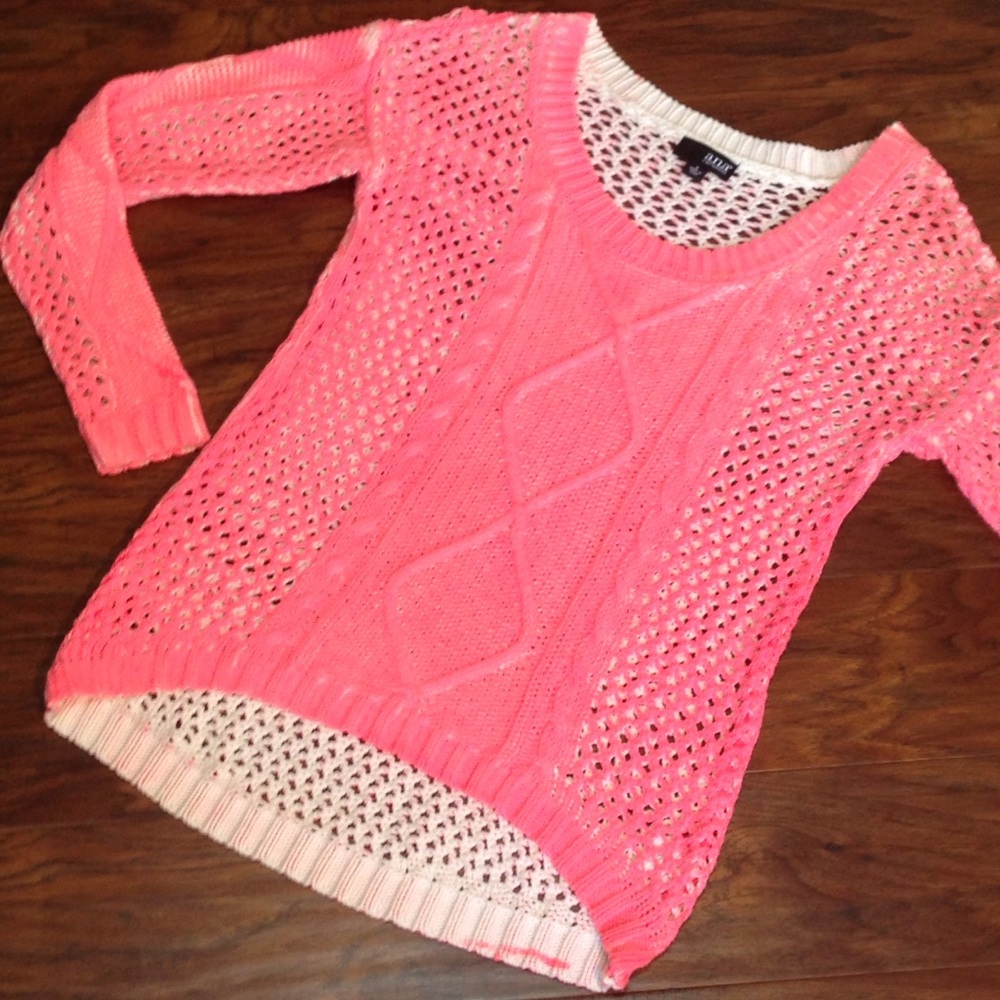 Neon & White Knit Sweater