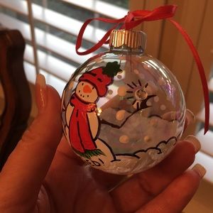 Hand painted personalized engaged ornament