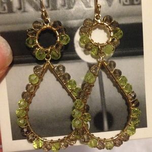 NWT Anthropologie beaded teardrop earrings