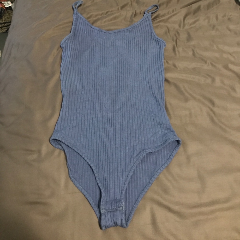 Forever 21 Blue Ripped Bodysuit