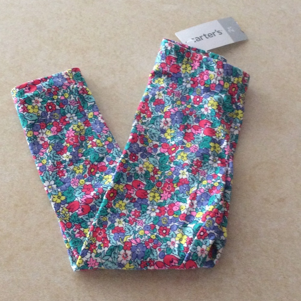 NWT Carter's flowers leggings toddler girl 2T pant