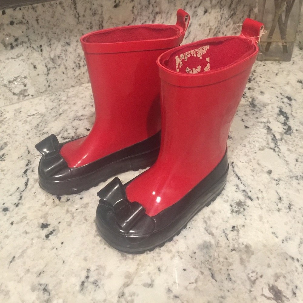 Girls Red Rain boots