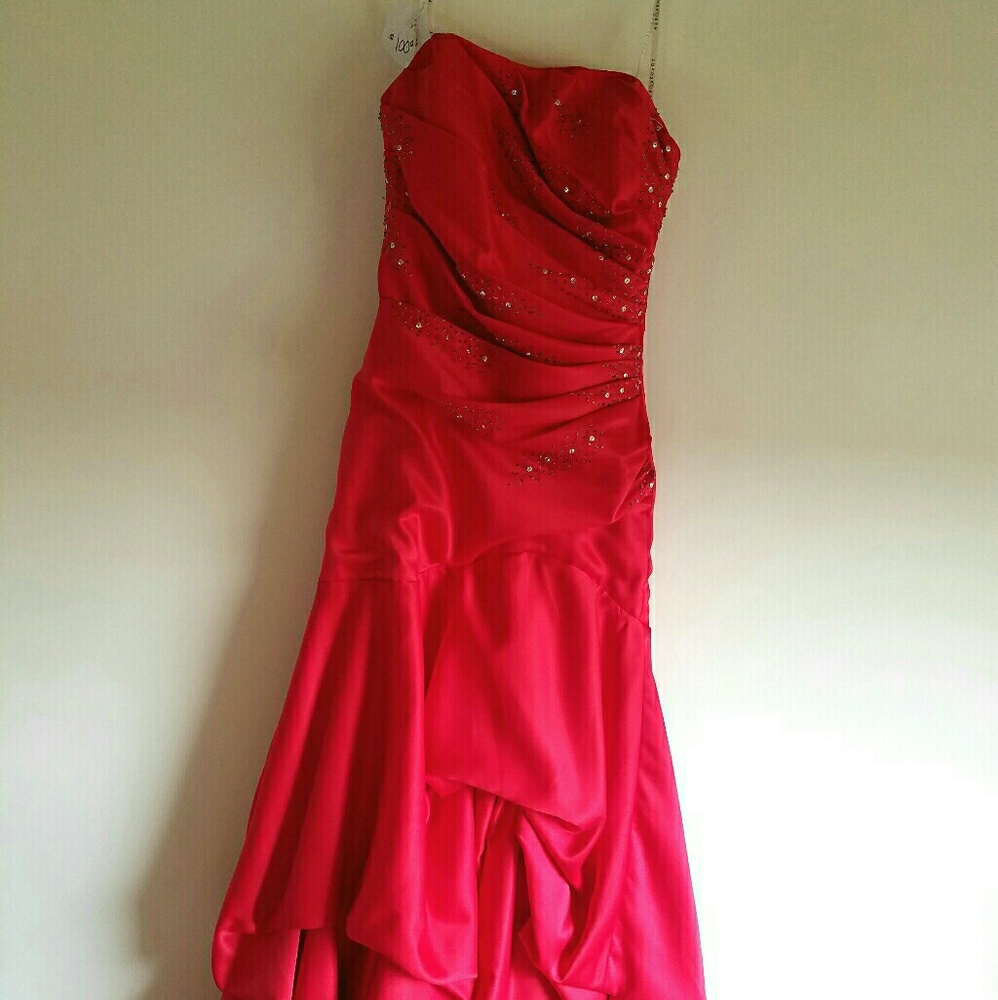 Red Formal Strapless Dress - Price Drop!
