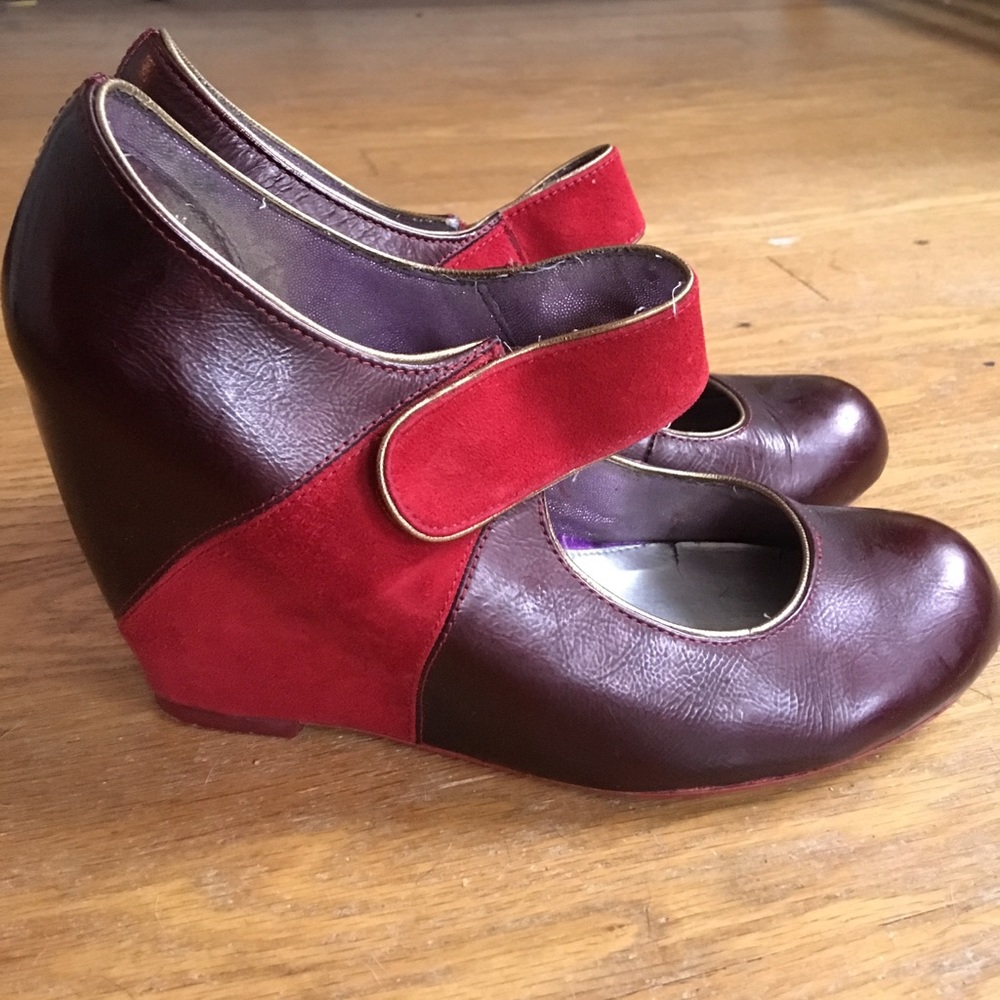 Poetic License maroon platforms