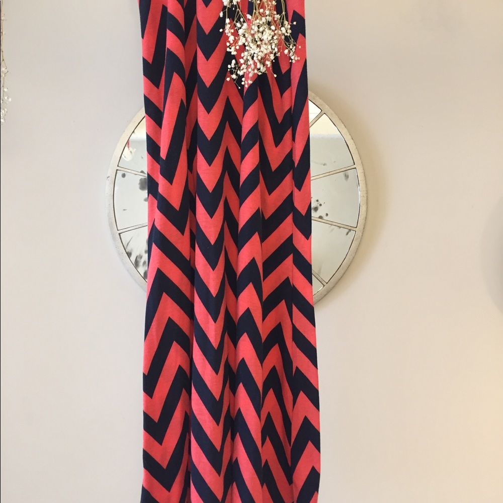 Beautiful coral and Navy Maxi skirt