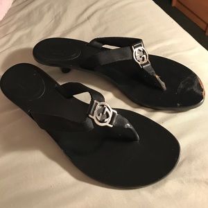 Gucci Web Interlocking G Kitten Heel Sandals