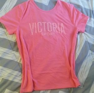 NWOT Victoria Sport Tropical Pink Scoop Back Tee