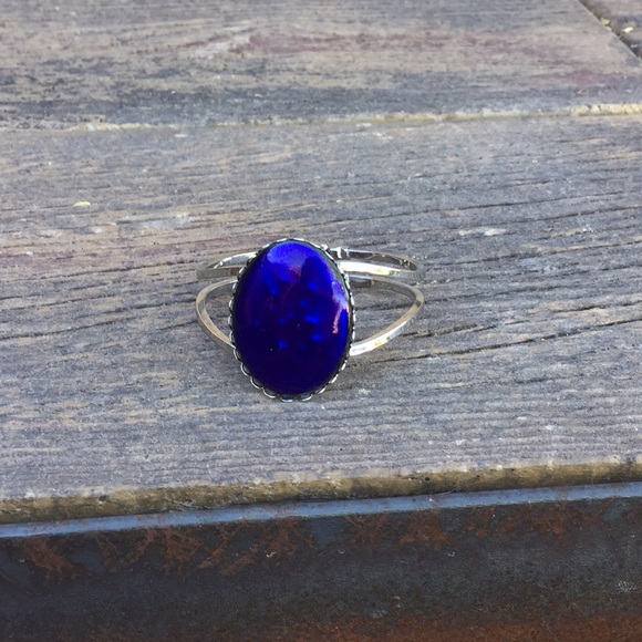 Jewelry - Cuff bracelet with blue stone