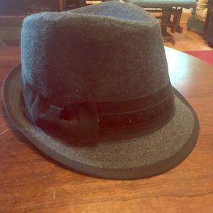 Grey and Black Fedora with small bow