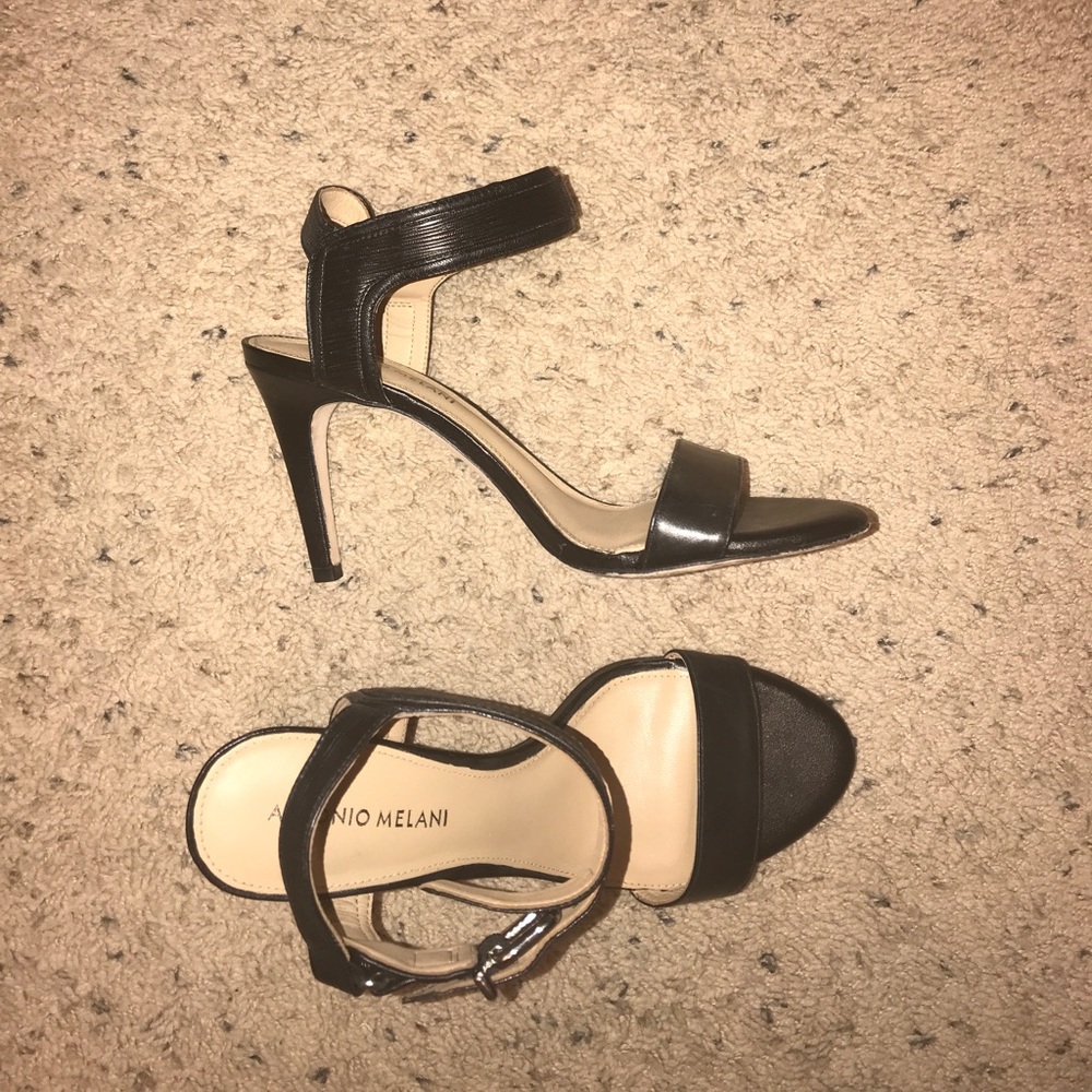 Size 9 Black Antonio Melani Strap Heels