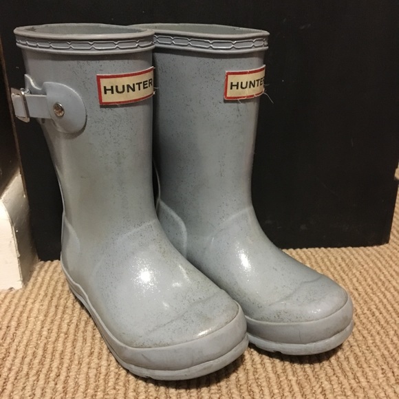 blue glitter hunter boots