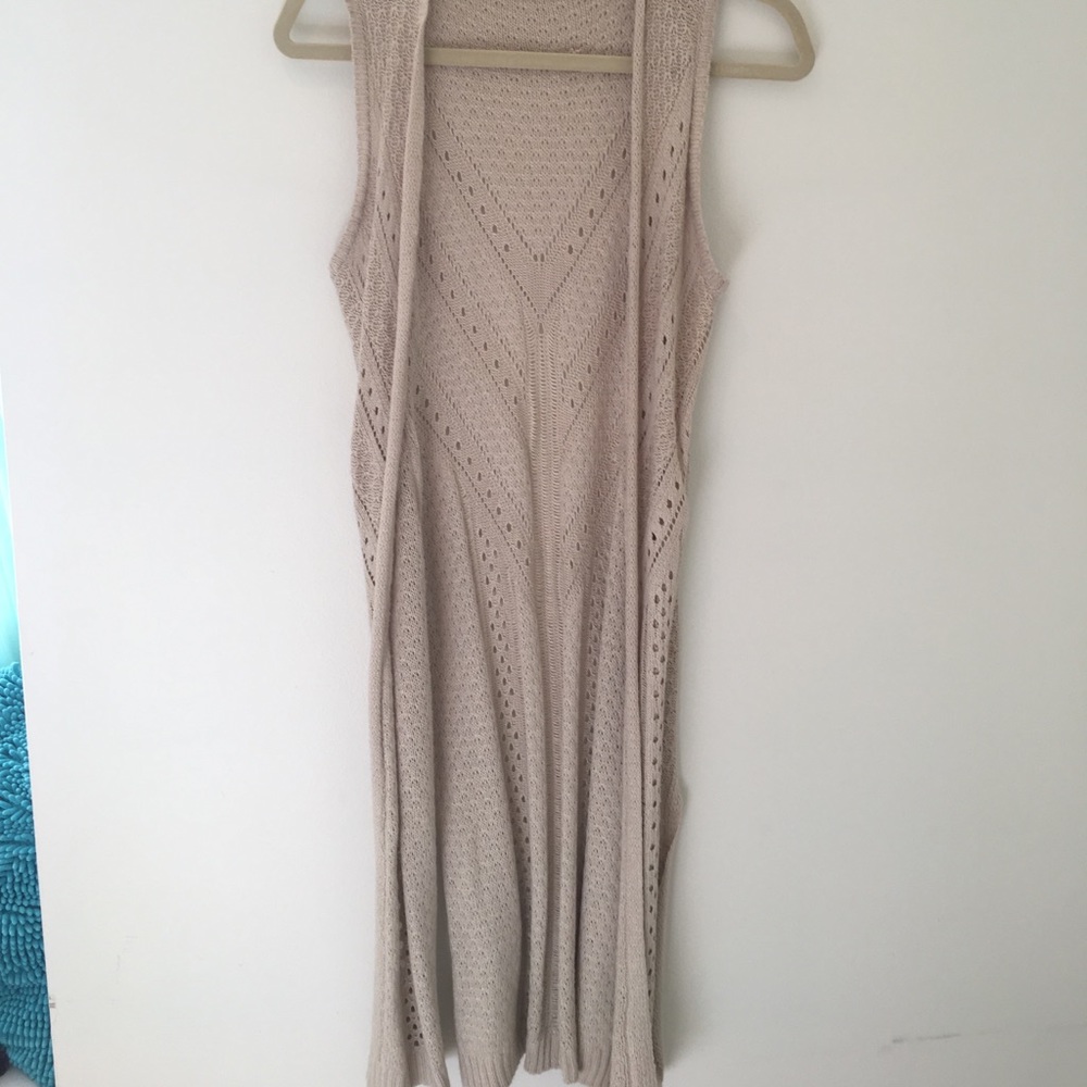 Long crochet vest
