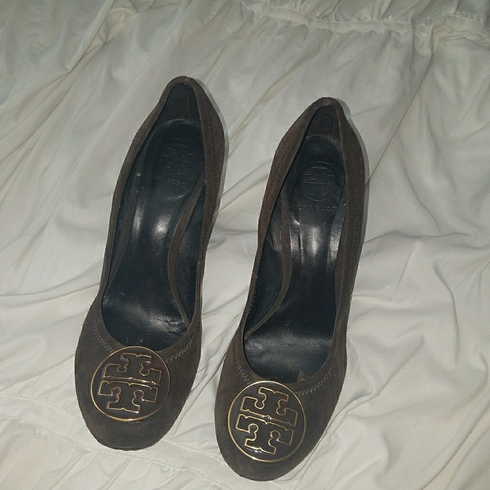 Brown Suede Tory Burch Wedge